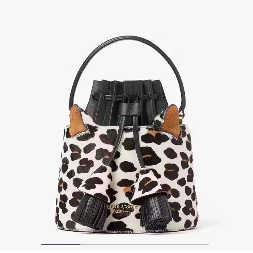 NWT Kate Spade Butter Black and White Leopard Mini Bag - Picture 3 of 3